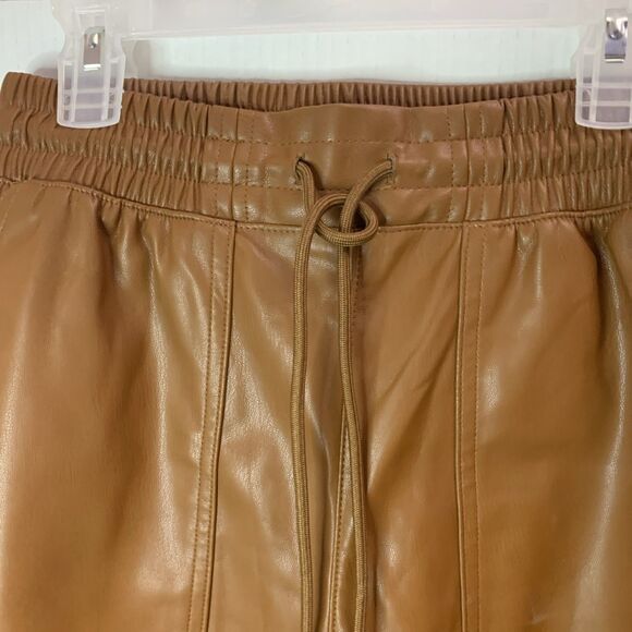 A New Day Women's High Rise Faux Leather Tapered Ankle Pull On Pants Brown XS - Picture 5 of 6